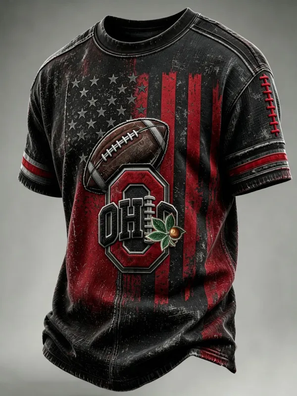 Men's Football Print Casual T-Shirt