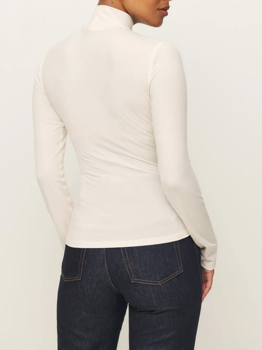 Mock Neck Slim Fit Long Sleeve Top