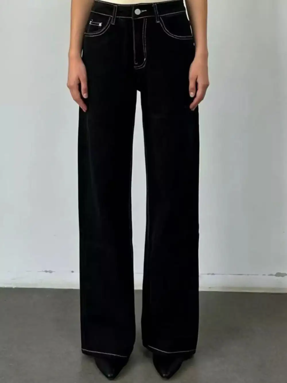Everyday Wide Leg Washed Denim Jeans