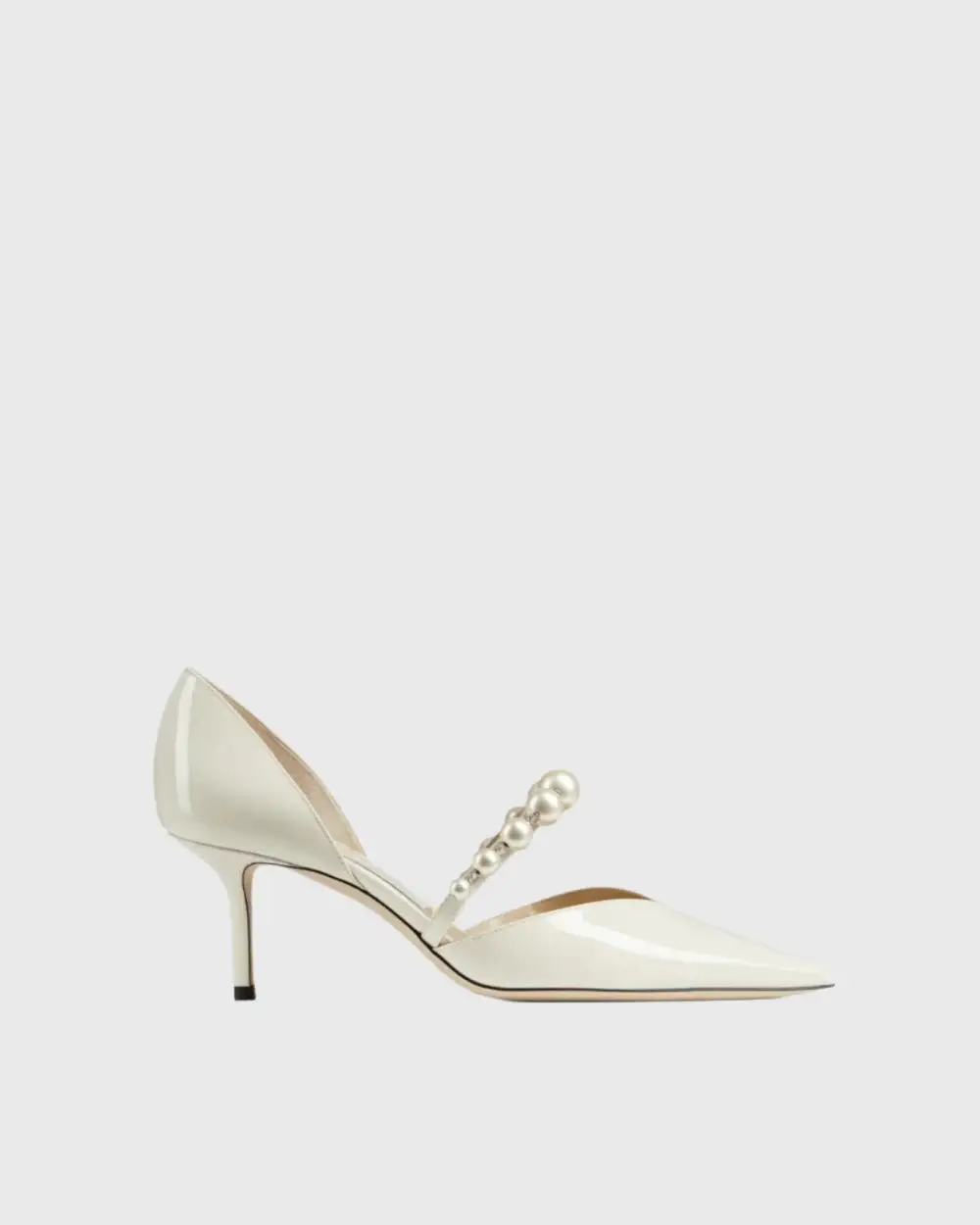 Pearl Strap Pumps in White