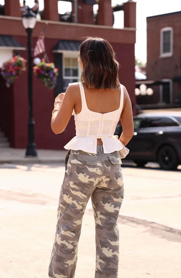 Camo Straight-Leg Baggy Denim Pants