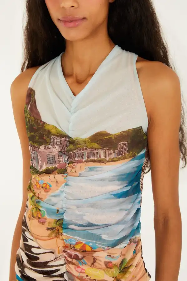 Tropical-Print Tank Top