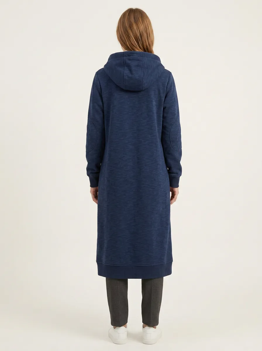 Minimal Pocketed Quilted Long Hooded Coat