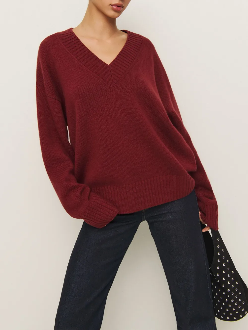 Classic V Neck Knit Sweater