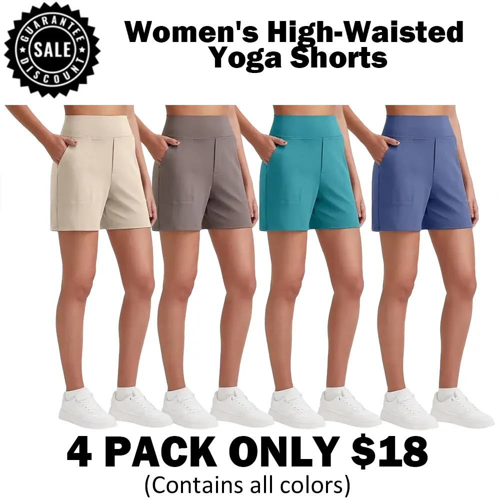 🔥Hot Sale💥-Women's High-Waisted Yoga Shorts🔥12-Pack- Only $32