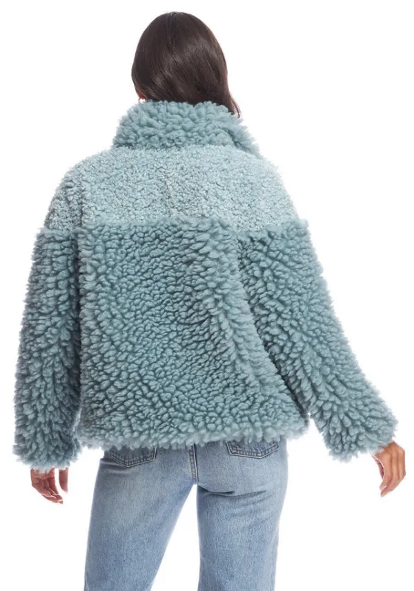 Seafoam Faux Sherpa Snowfall Jacket