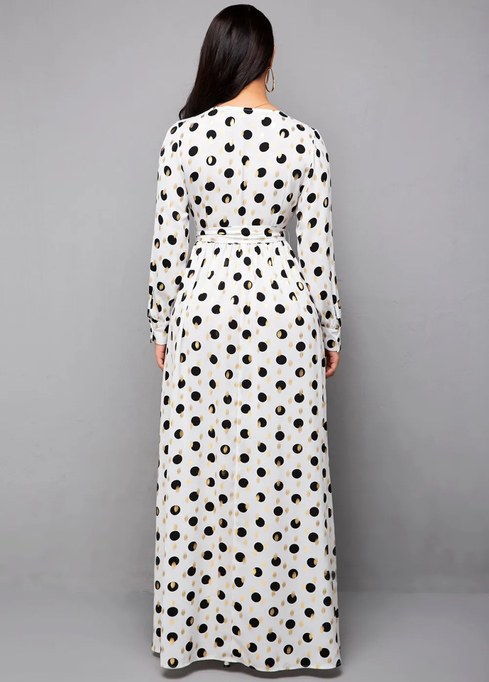 Hot Stamping Polka Dot Belted Dress