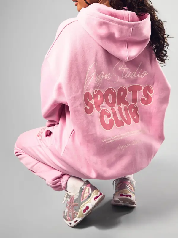 SPORTS BUBBLE SLOGAN OVERSIZED HOODIE