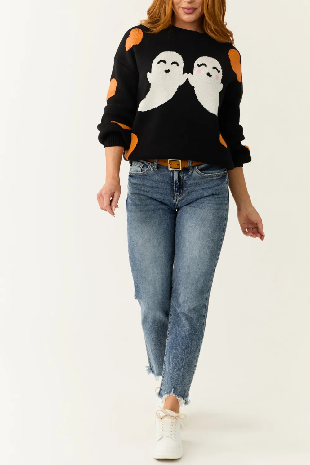 Black Halloween Graphic Soft Knit Sweater