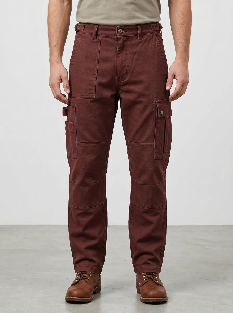 Men's Military Style Olive Green Multi-Pocket Cargo Pants