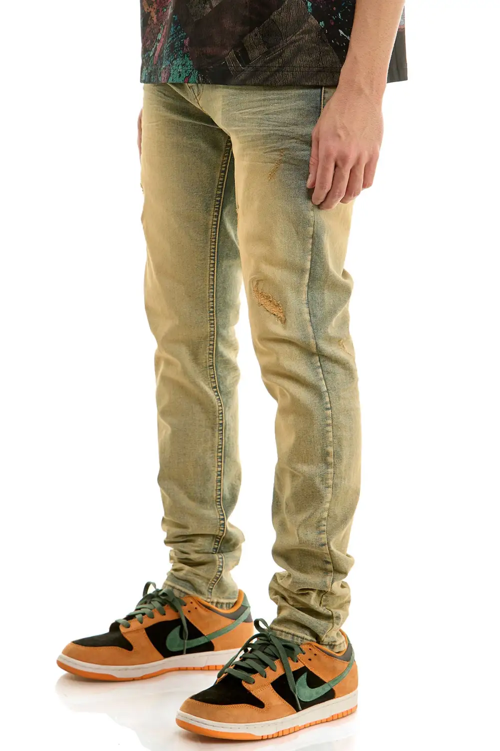 Men's Modern Skinny Distressed Stretch Jeans