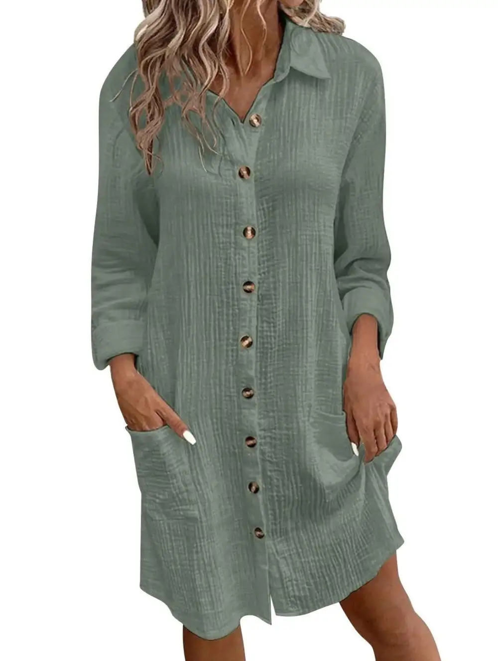Loose Waist Top Shirt Dress