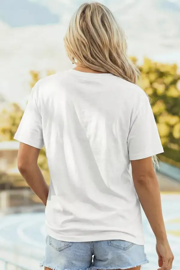 Graphic Round Neck Short Sleeve T Shirt