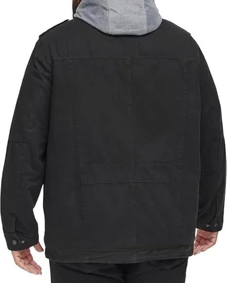 🧥 Men’s Washed Cotton Hooded Military Jacket ( Big Sizes)Classic Utility. Timeless Comfort. Built for Every Man.