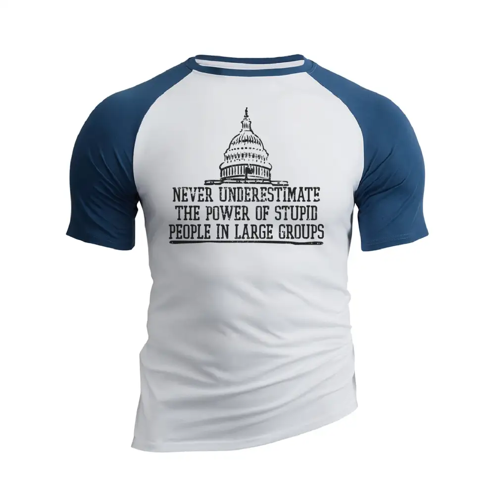 THE POWER OF STUPID PEOPLE RAGLAN GRAPHIC TEE