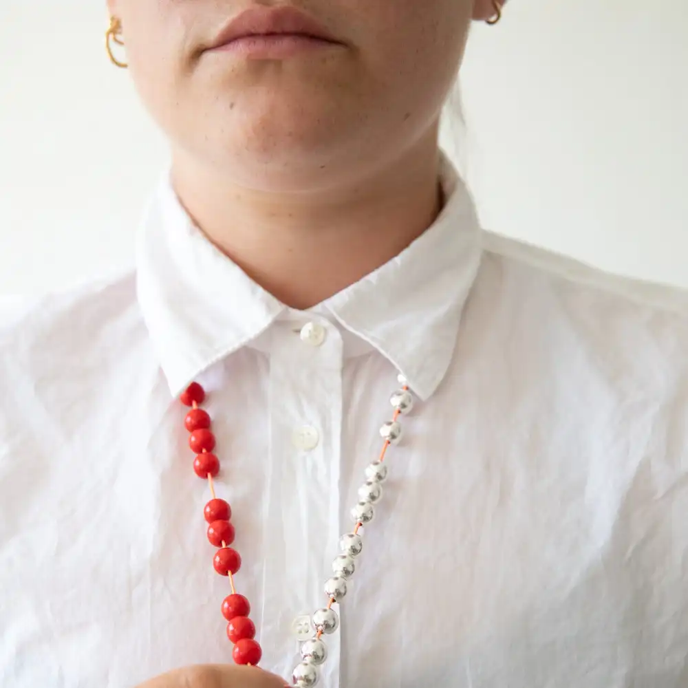 Wood Bead Stretch Necklace