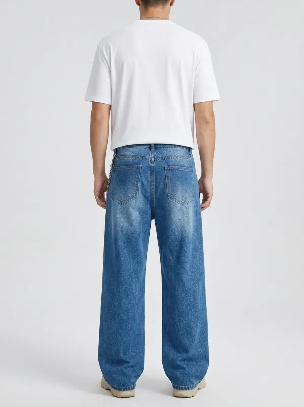 Men's Urban Streetwear Graffiti Star Jeans