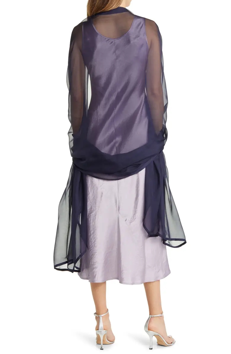 Satin Border Silk Chiffon Scarf