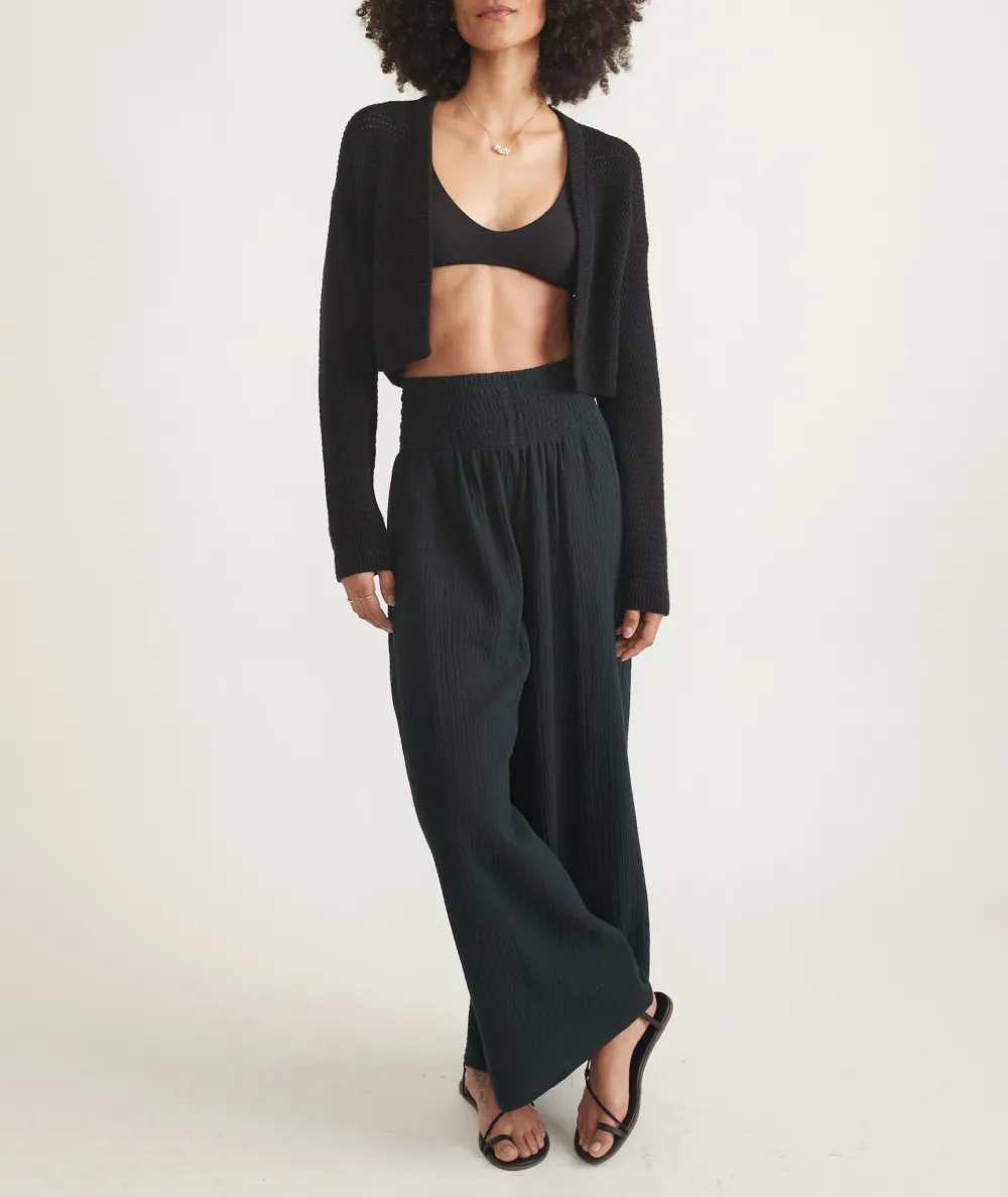 Short Knit Cardigan with Open Front