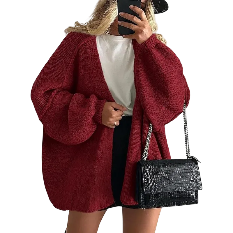 Women's Oversized Cardigan Sweater Fall Long Lantern Sleeve