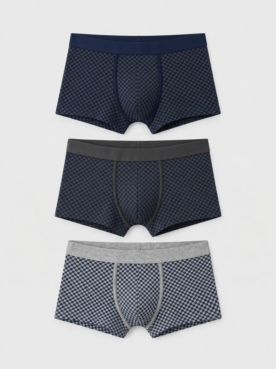Men's Multi-Color Checkered Boxer Briefs 3-Pack