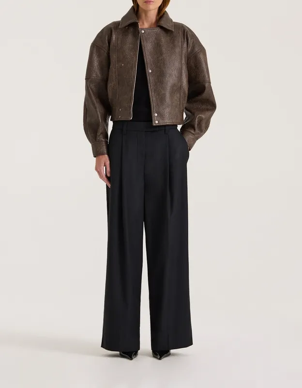 Black Relaxed Low-Rise Trouser