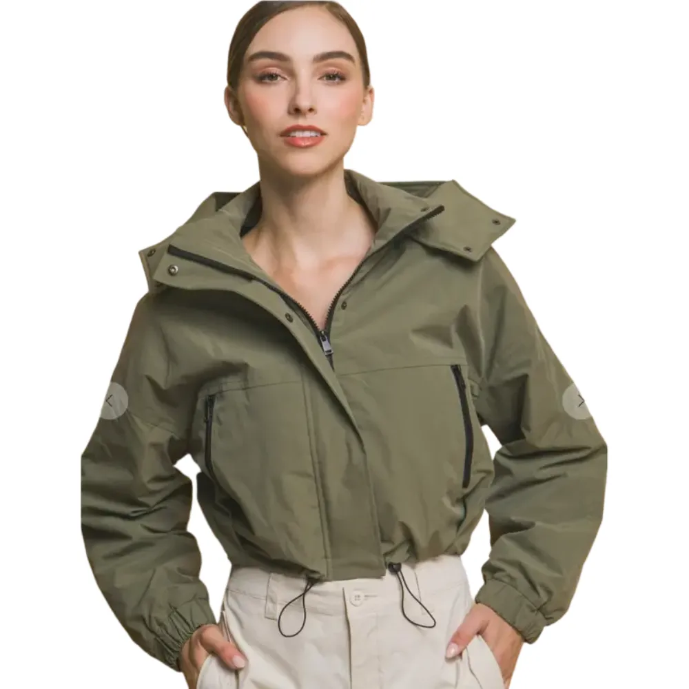 Women's Beige Cropped Utility Jacket  - Stylish & Functional for All Seasons
