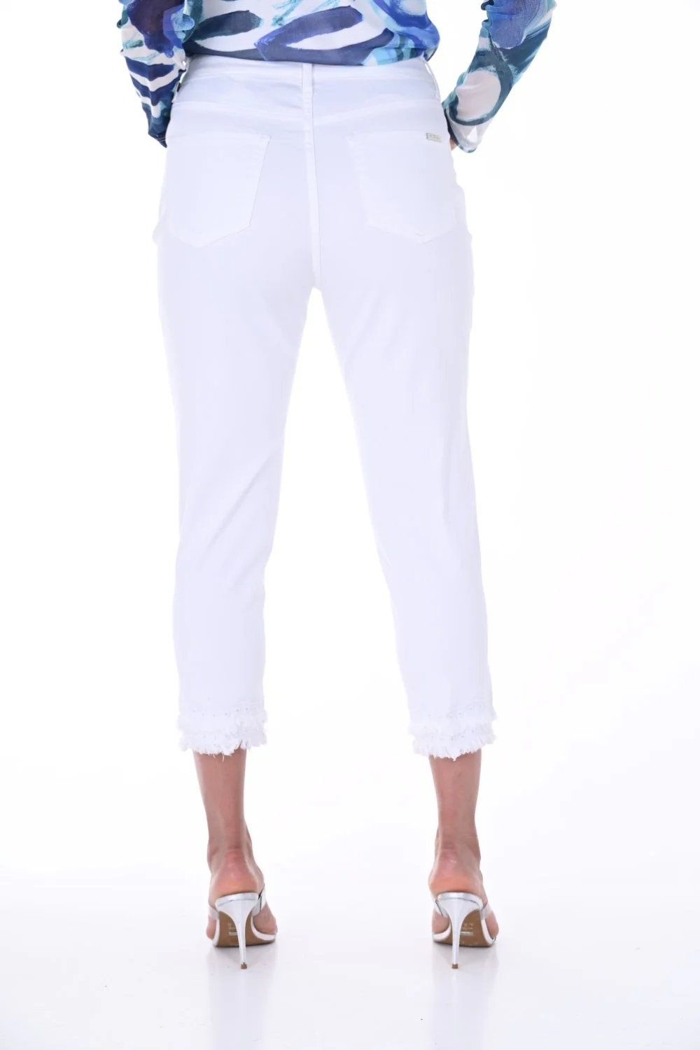 White Cropped High - Waist Jeans