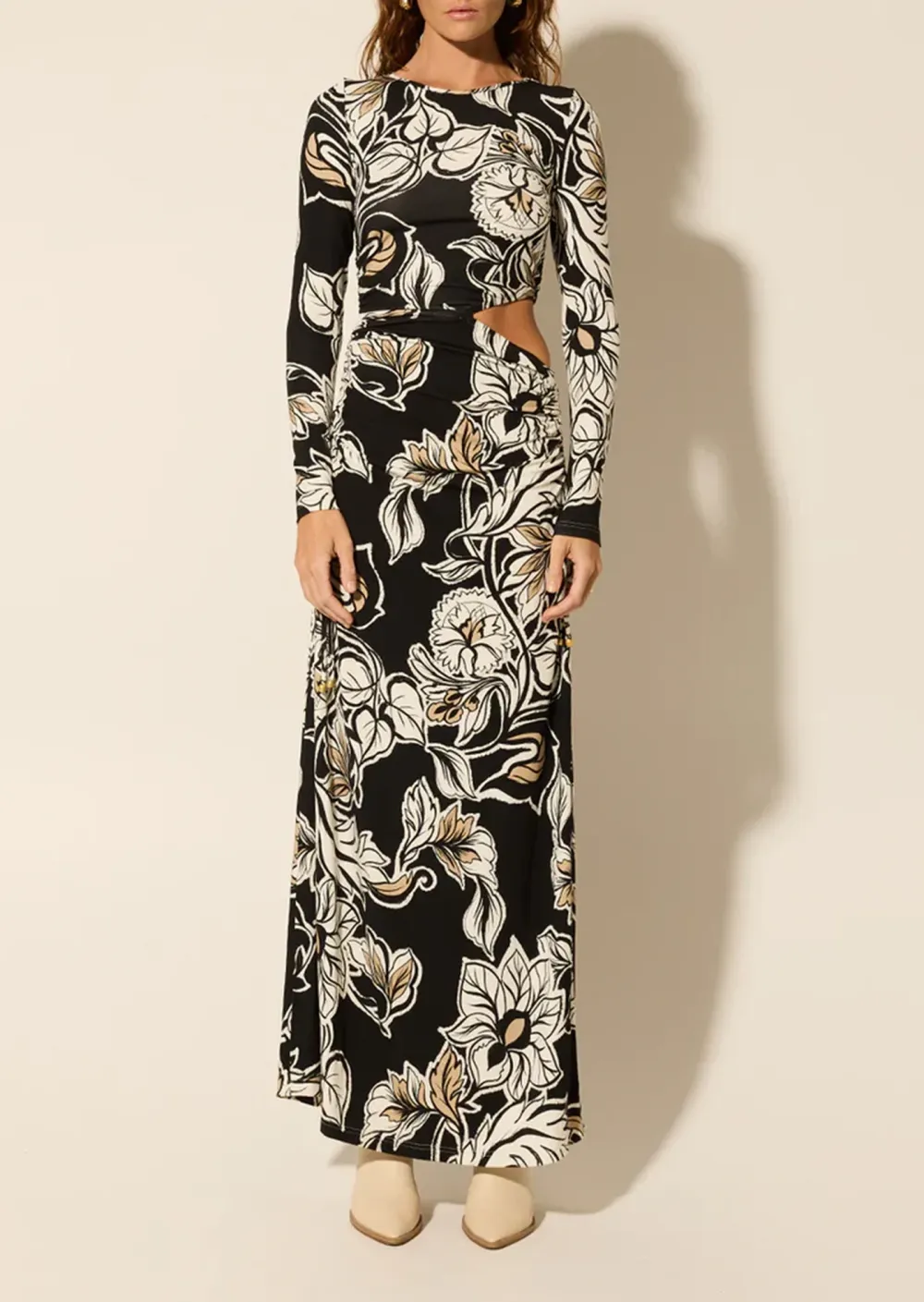 FLORAL KNIT MAXI DRESS