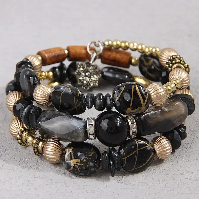 Polished Gravel Beaded Bracelet