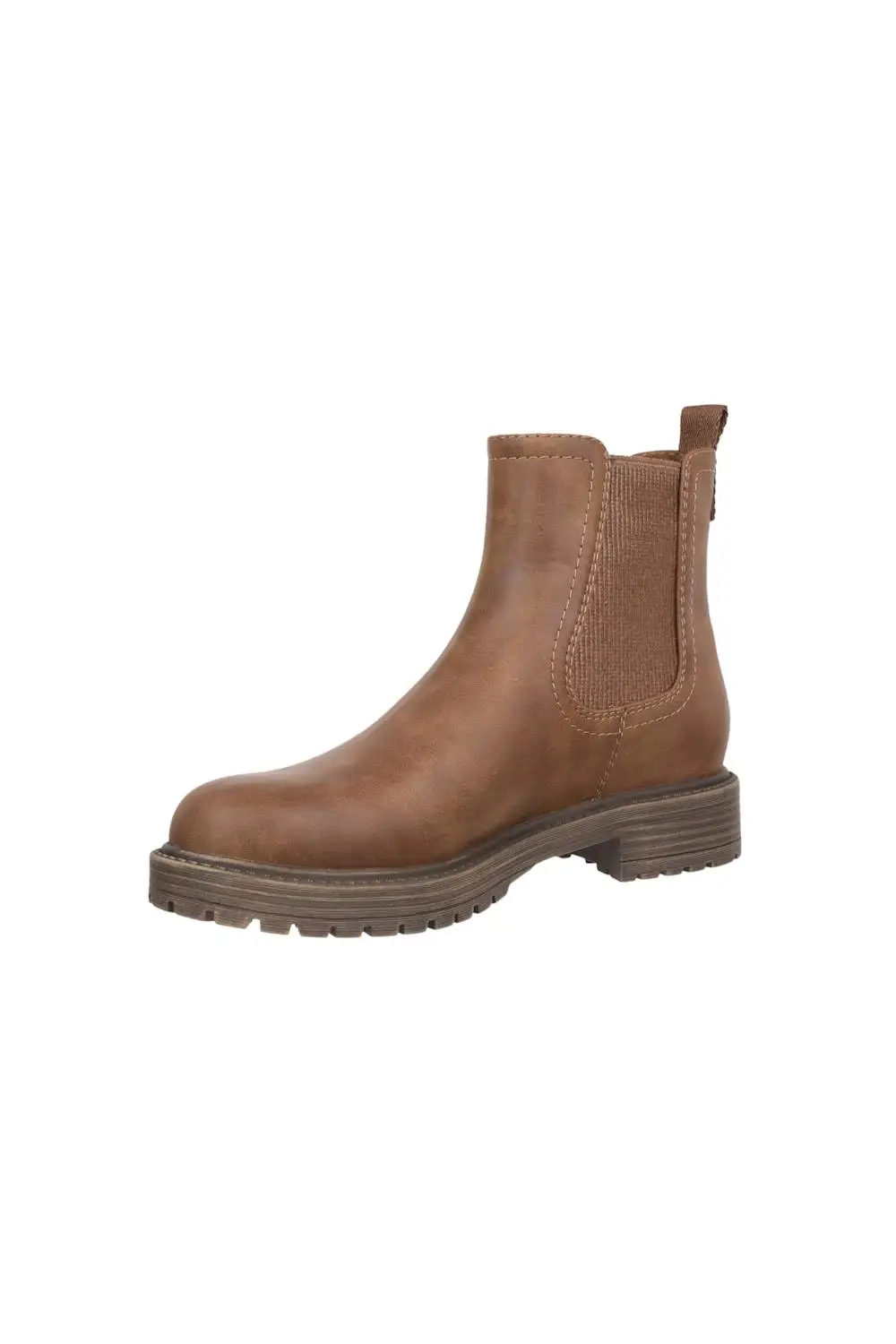 Lug Sole Leather Ankle Chelsea Boot