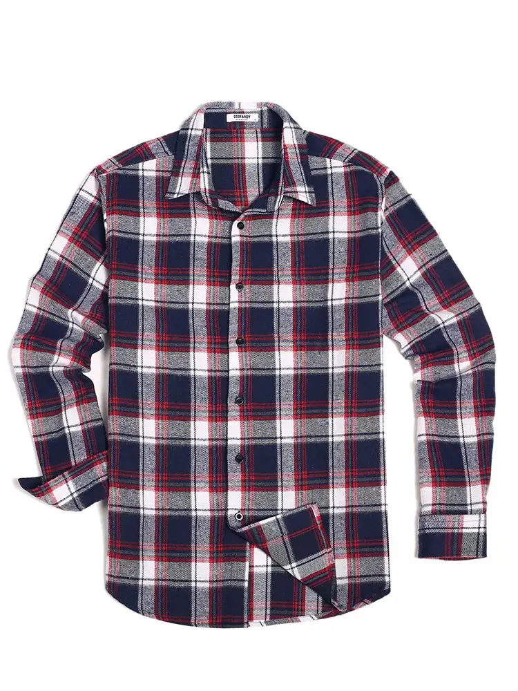 Casual Button Down Plaid Flannel Shirt