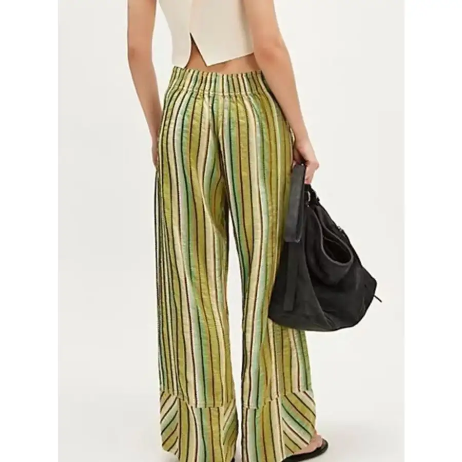 Casual Striped Wide Leg Pants