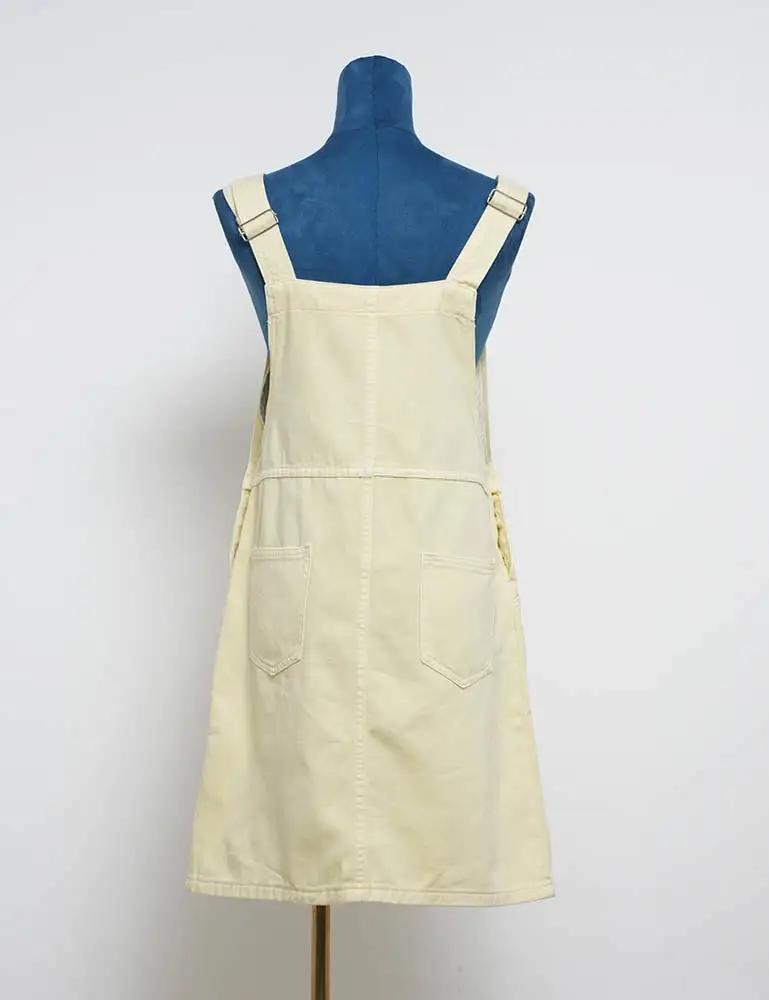 Strap Shoulder Solid Color Pocket Denim Mini Dress