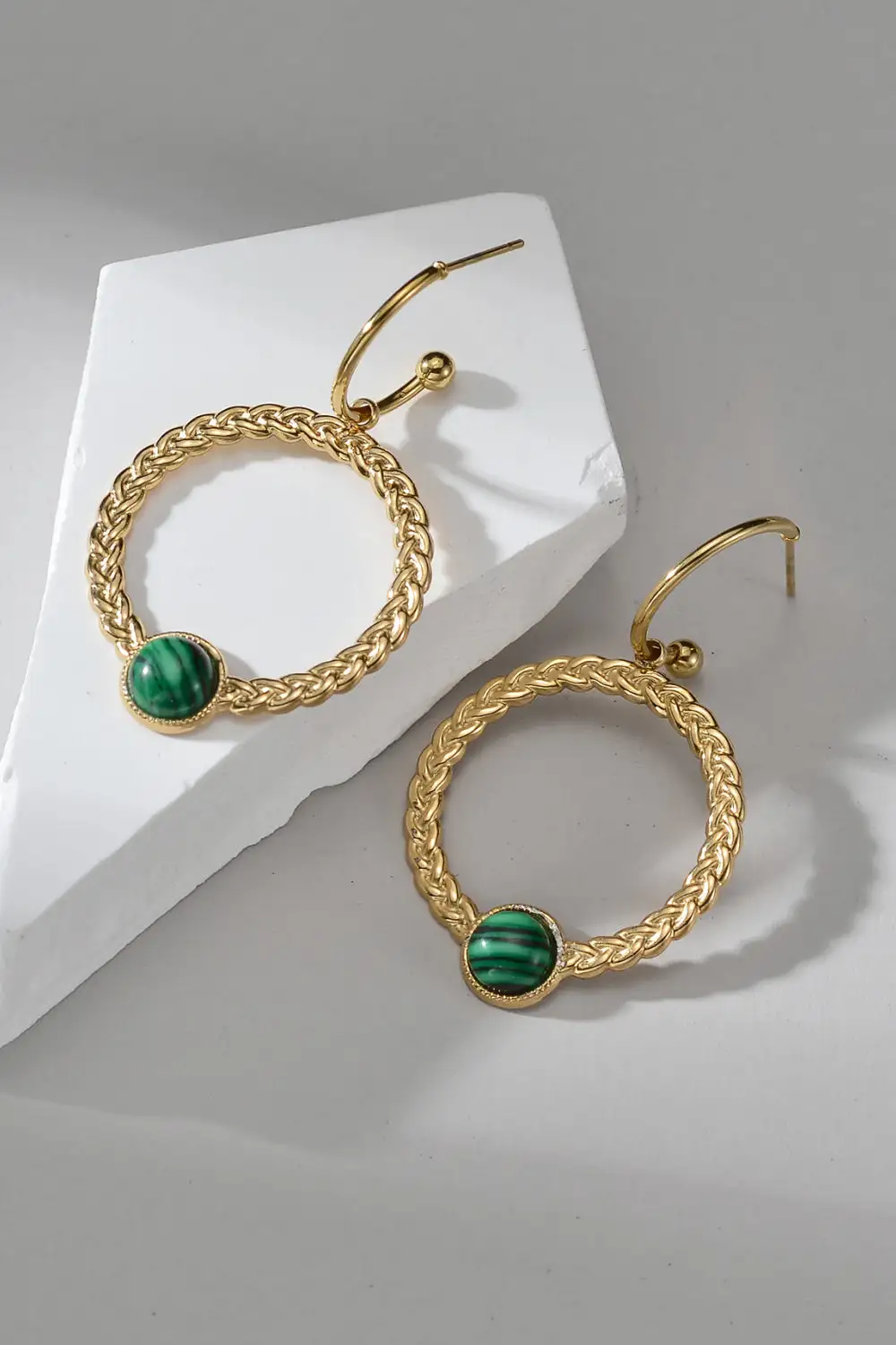 Malachite K Plated Earrings