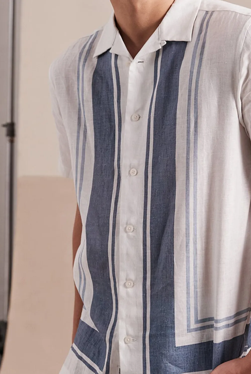 Charlie Short Sleeve Shirt-White/peach