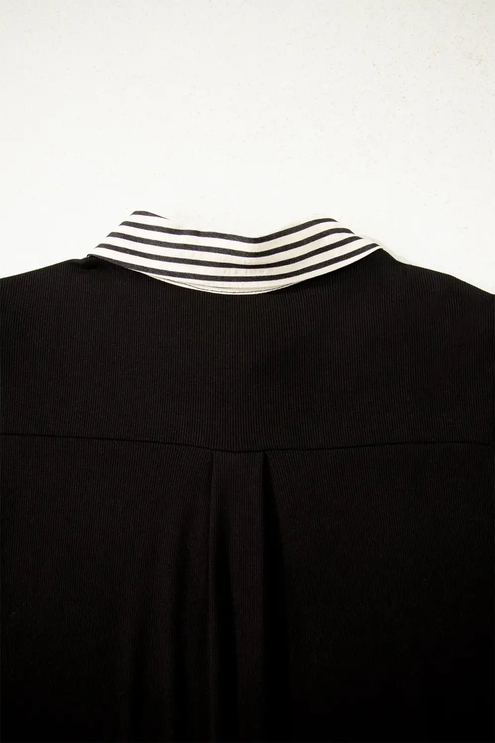 Striped Half Button Short Sleeve Mini Dress