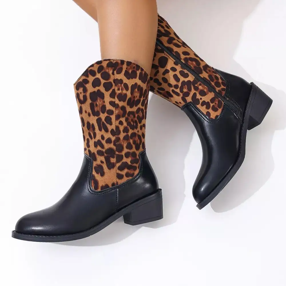 Point Toe Block Heels Boots