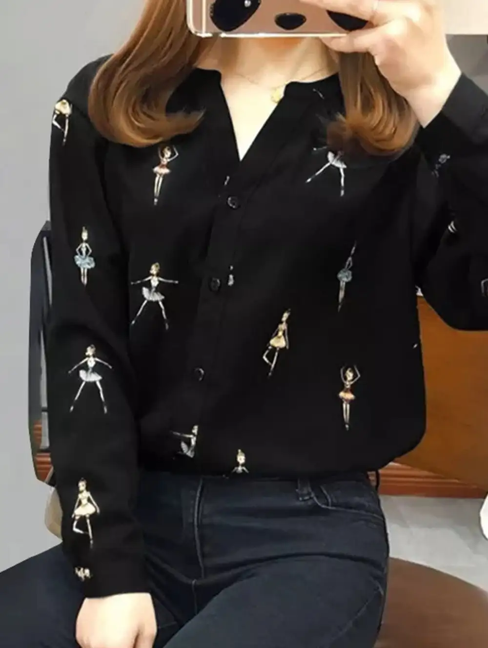 Soft Drape Character Print Shirt