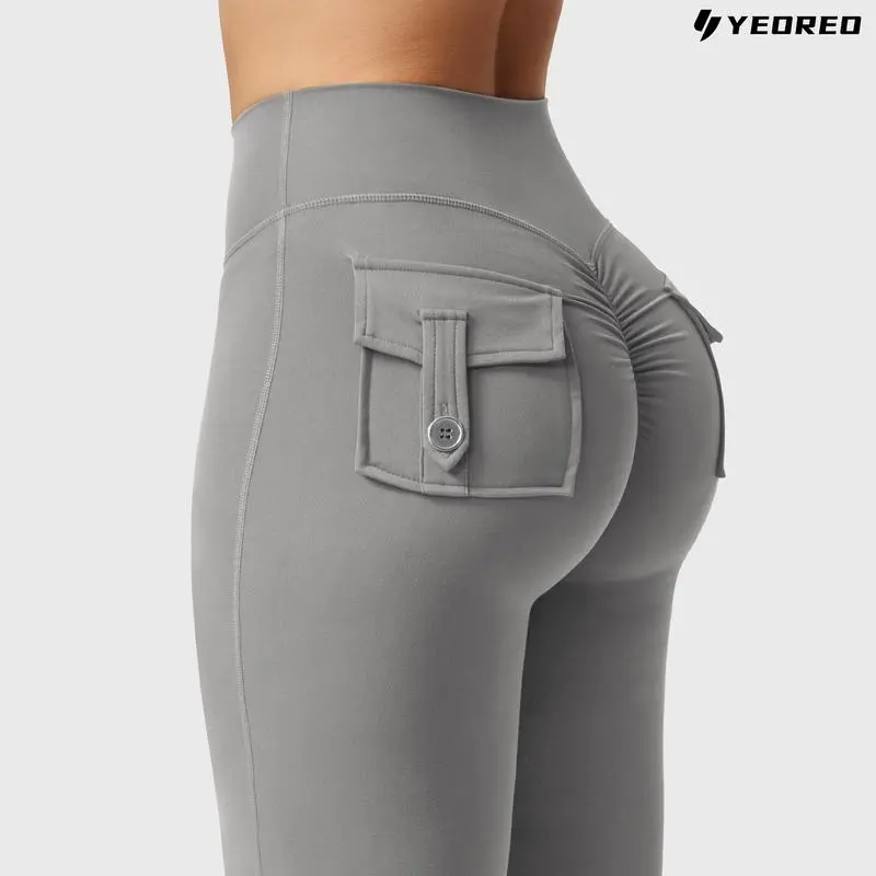 Flare Leggings with Pockets Butt-Lifting | High-Waist | Breathable | Four-Way Stretch | Squat-Proof