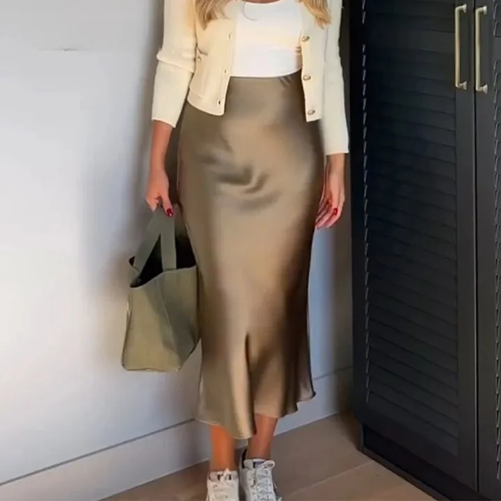 Satin A-Line Mermaid Skirt