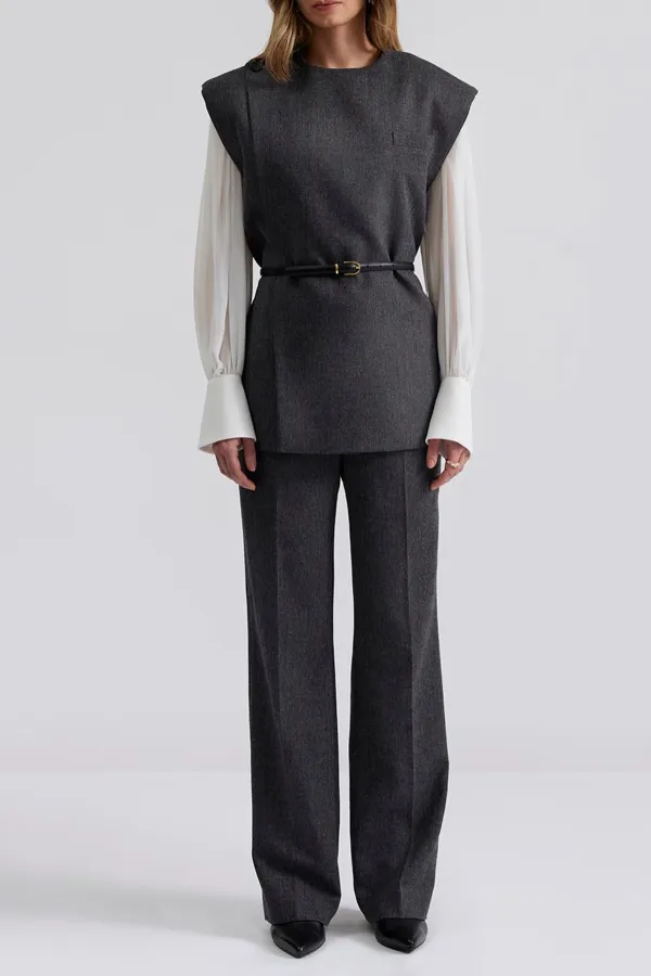 High Rise Straight Leg Trousers