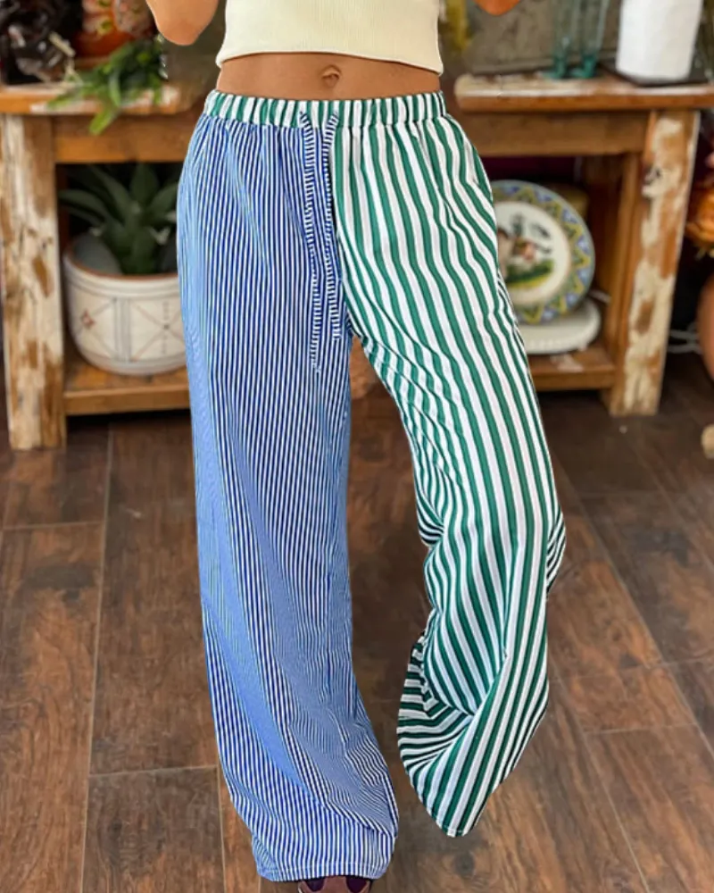 Contrast Stripe Pants