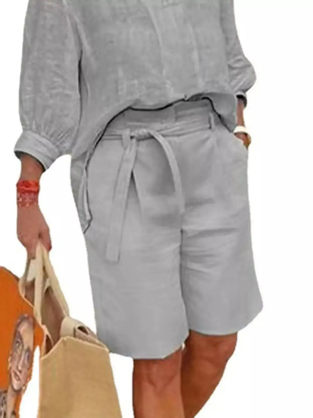 Johnny Collar Sleeve Top and Shorts Set