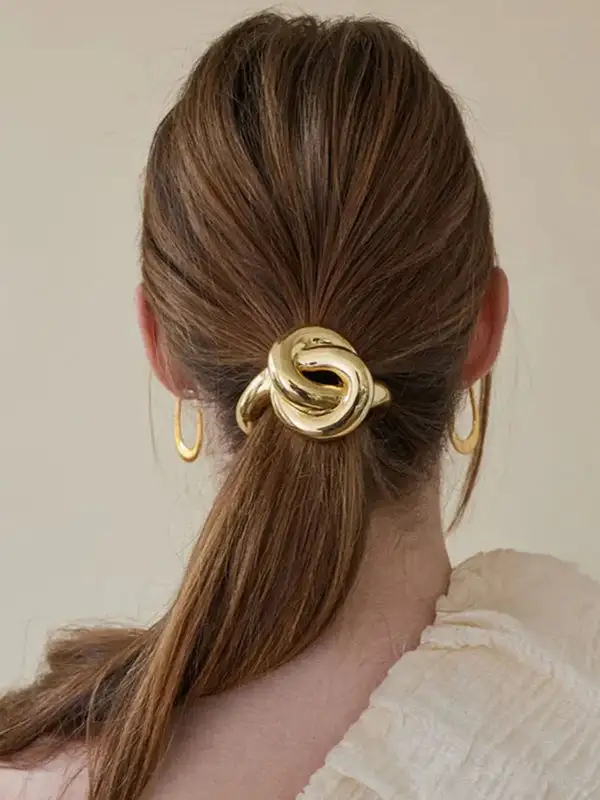 Minimal Metal Knot Hair Tie