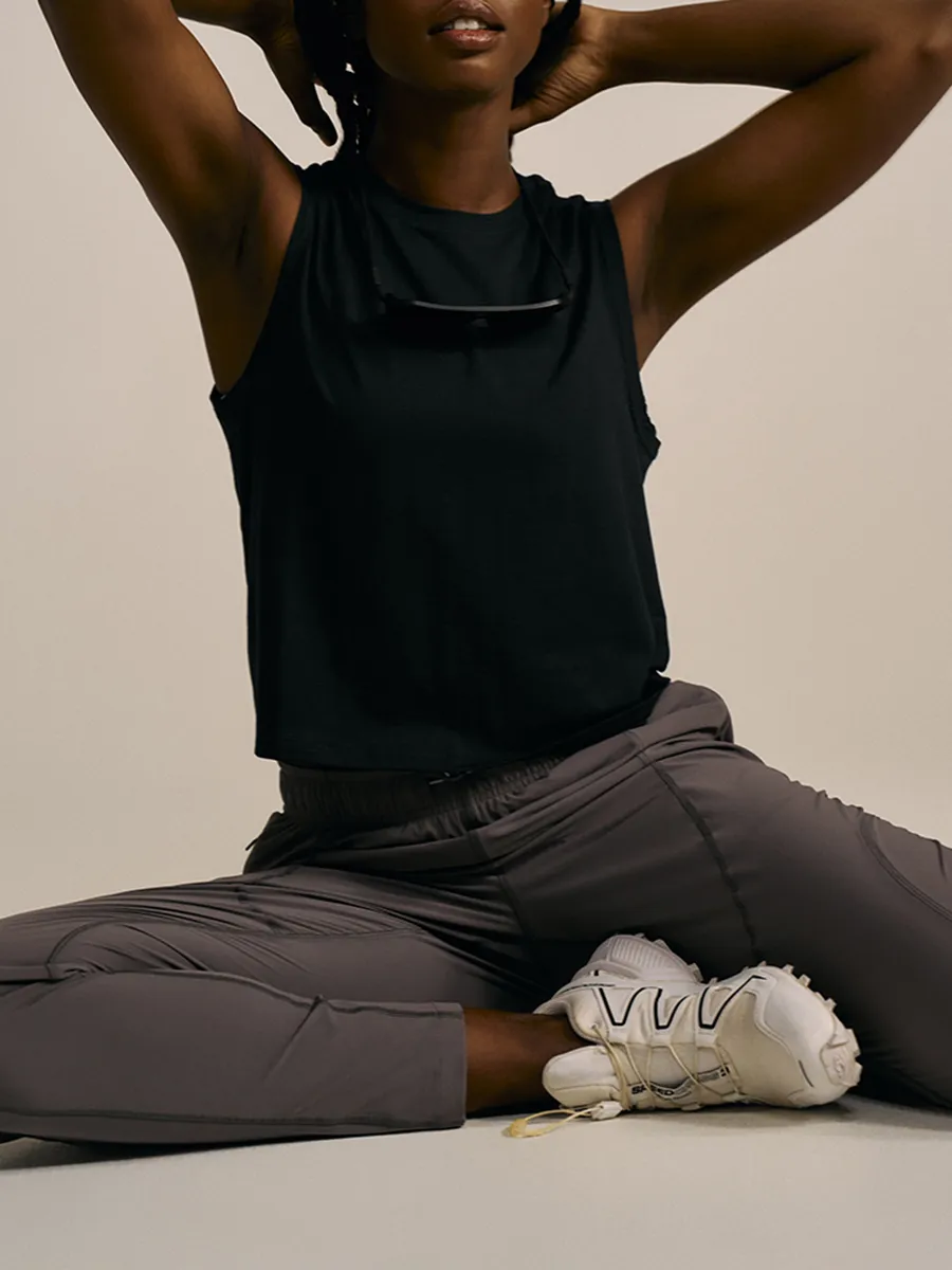 Mesh Cropped Muscle Tanks