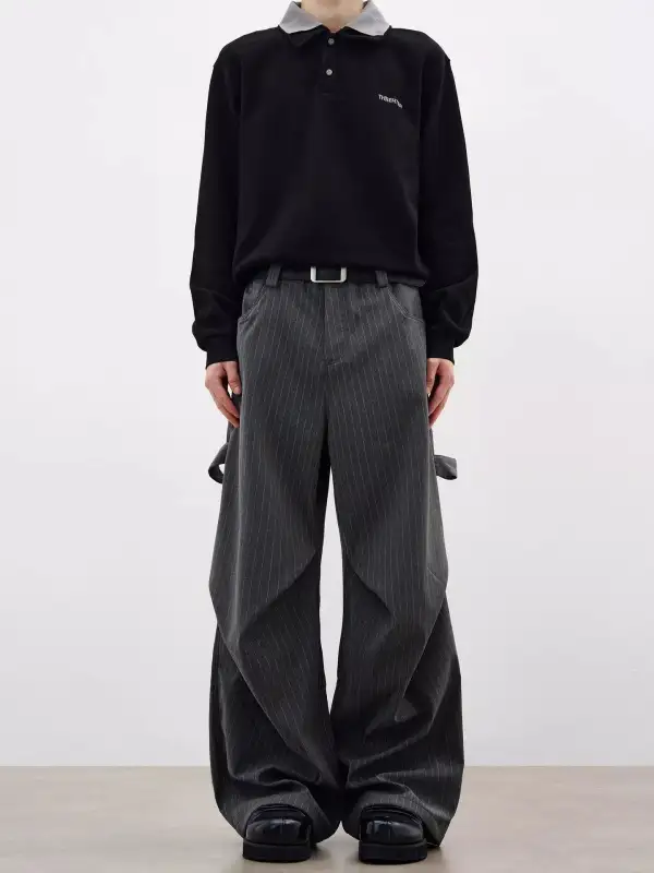 Textured Men's Plus Size Wide Leg Pants