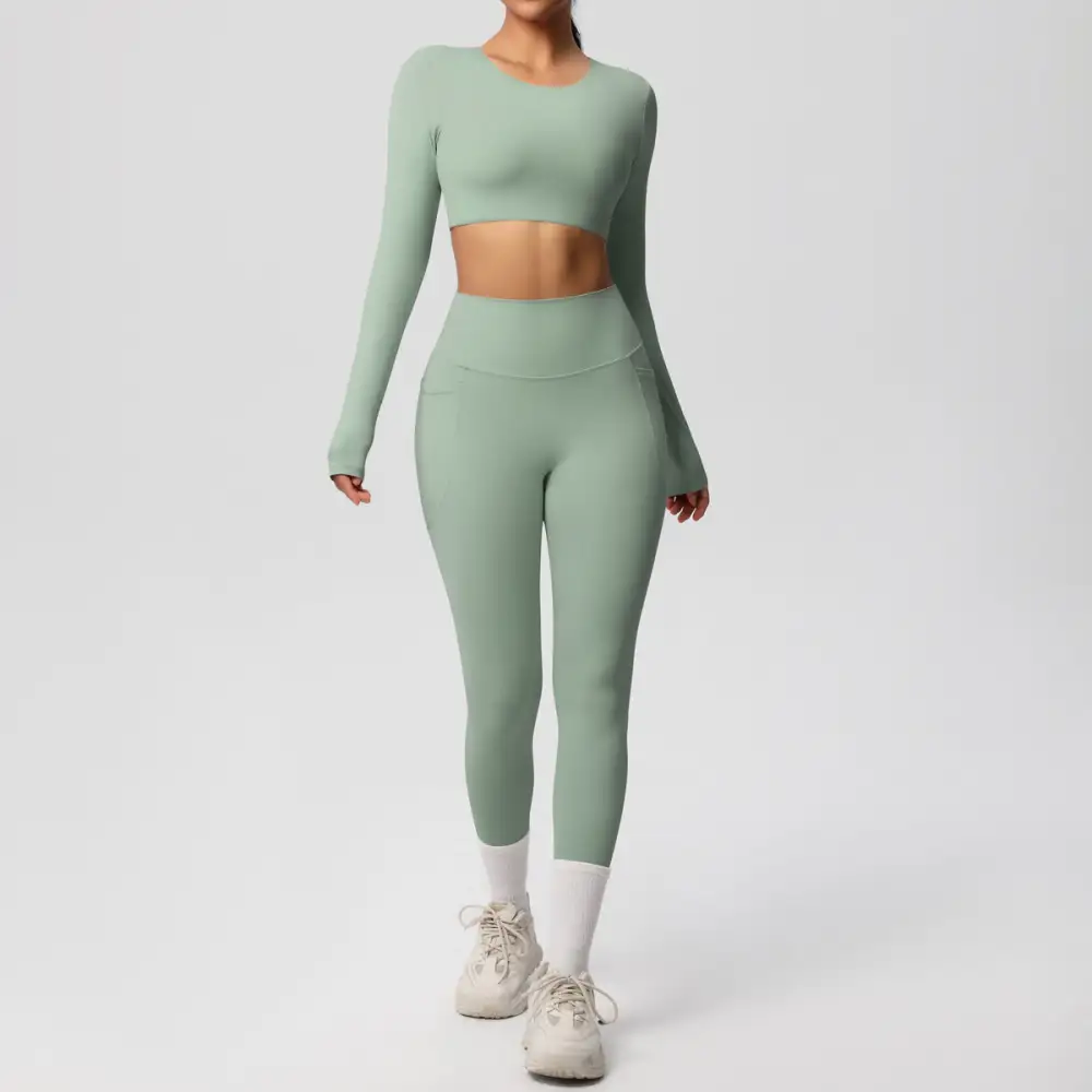 Brushed High-Waist Two-Piece Activewear Active Set