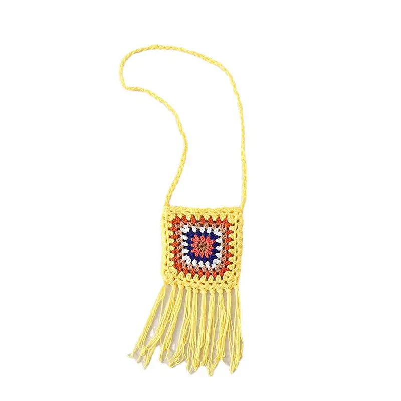 Crochet Granny Square Bag Hand-hooked Cotton Bag