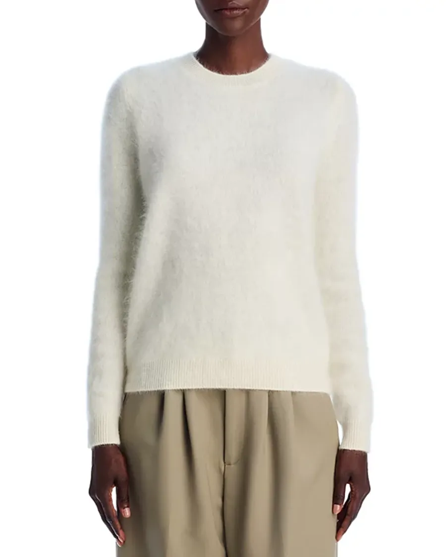 Crew Neck Cashmere Brushed Cashmere Sweater